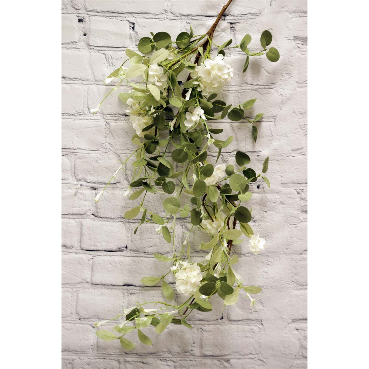Sage Eucalyptus and White Flower Dripping Garland