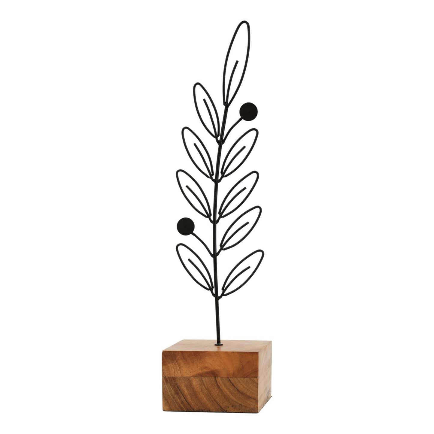 Wire Stem on Wood Base