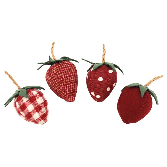 Set of 4 Plush Strawberries