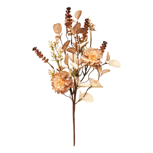 Brown and Tan Flower and Eucalyptus Pick