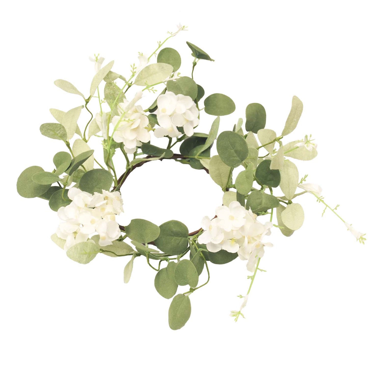 Sage, Eucalyptus and White Flower Candle Ring