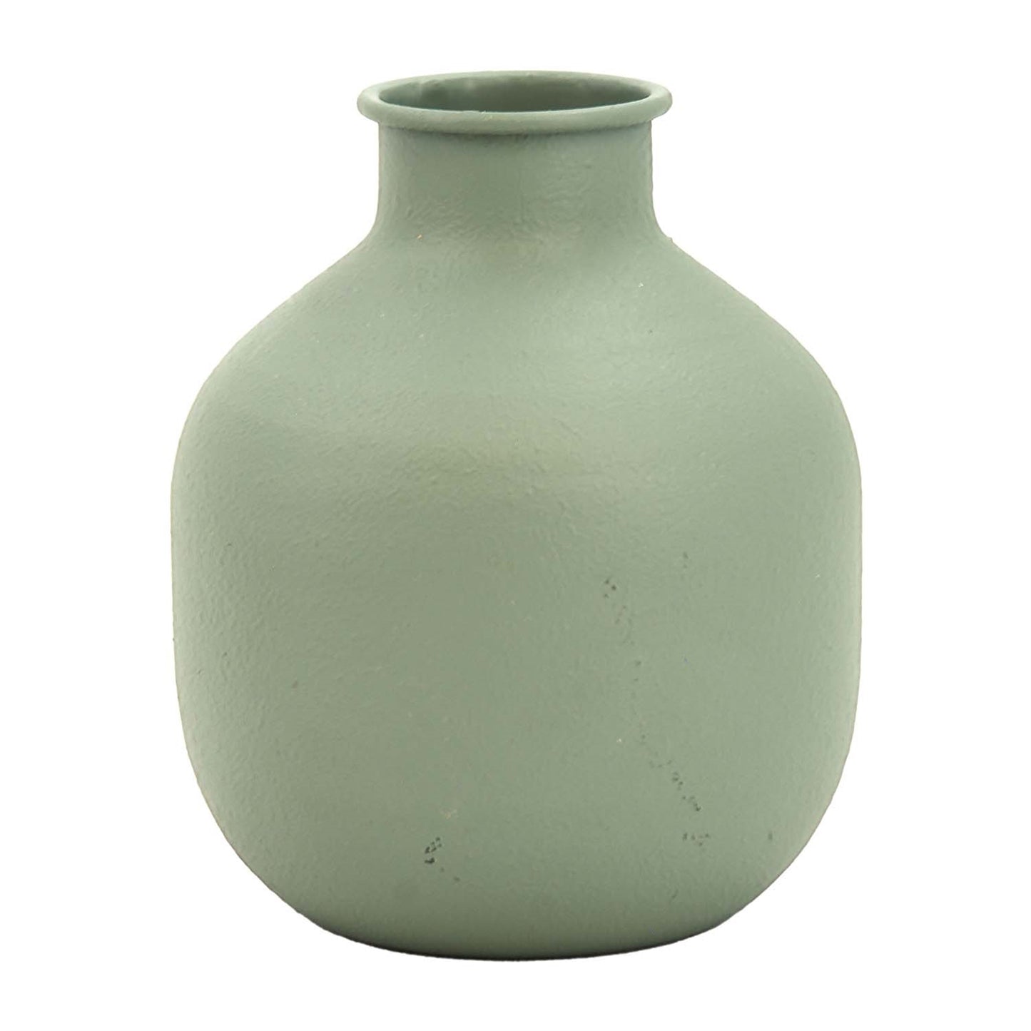 Round Green Metal Vase