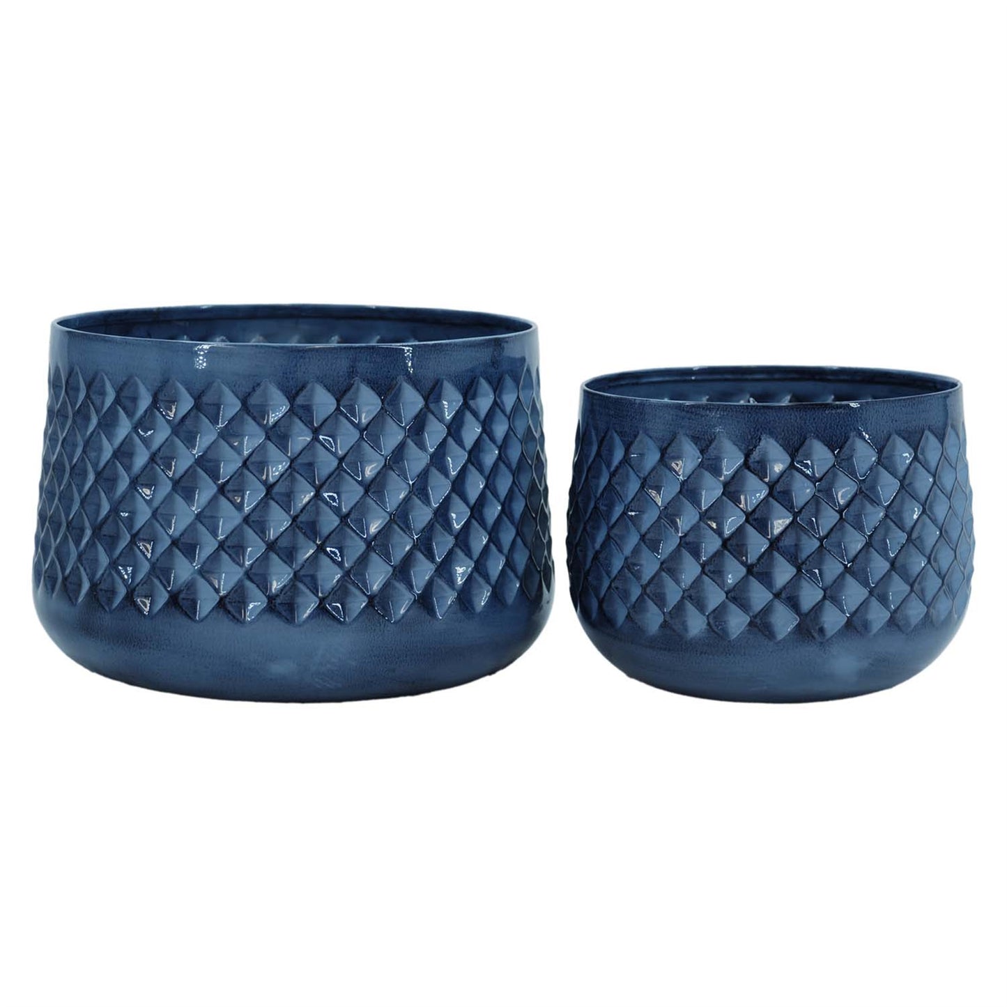 Set of 2 Indigo Textured Bowls