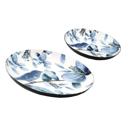 Set of 2 Bluebird Metal Plates