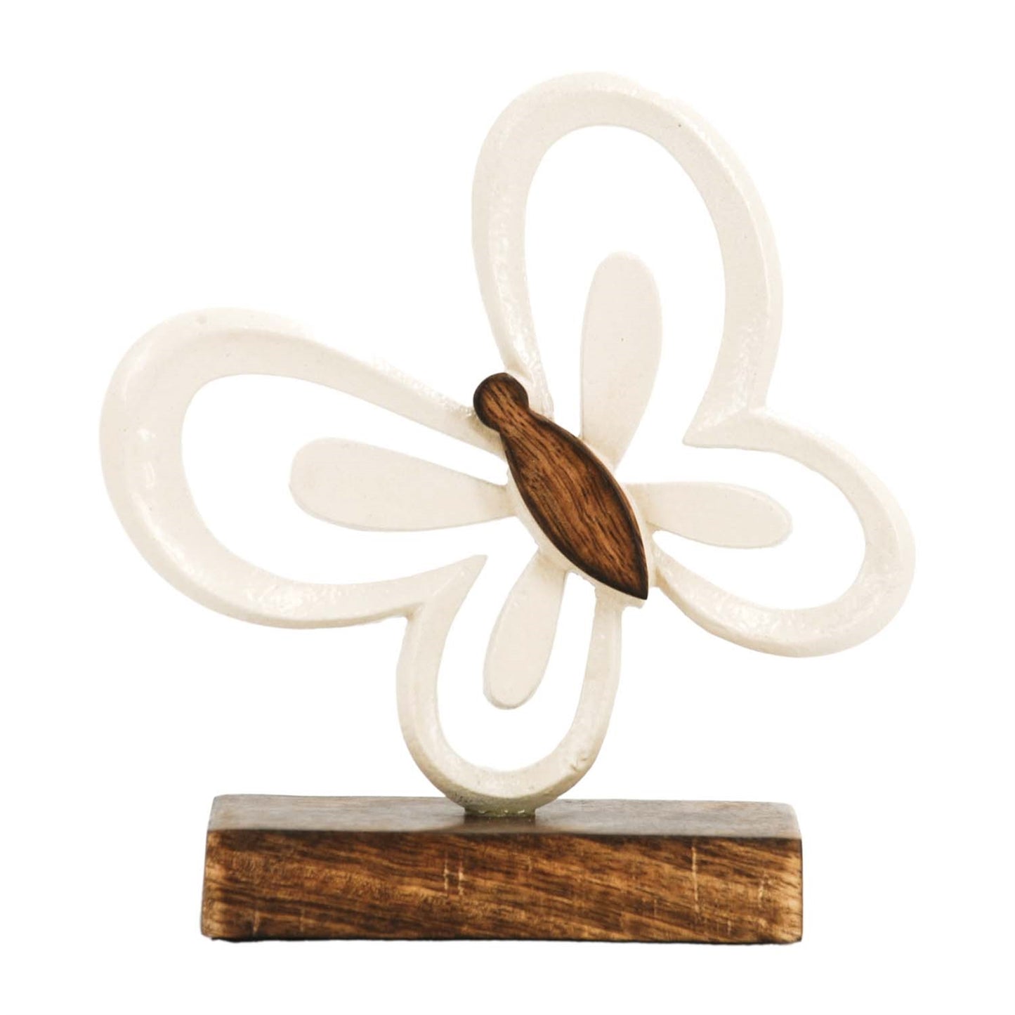 White Metal Butterfly on Stand