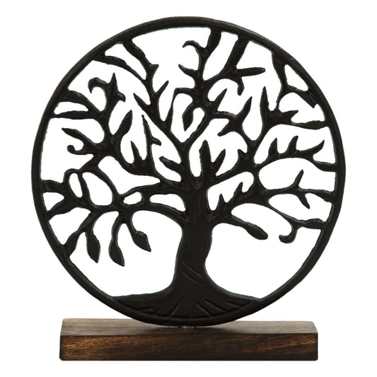 Metal Round Tree of Life on Stand