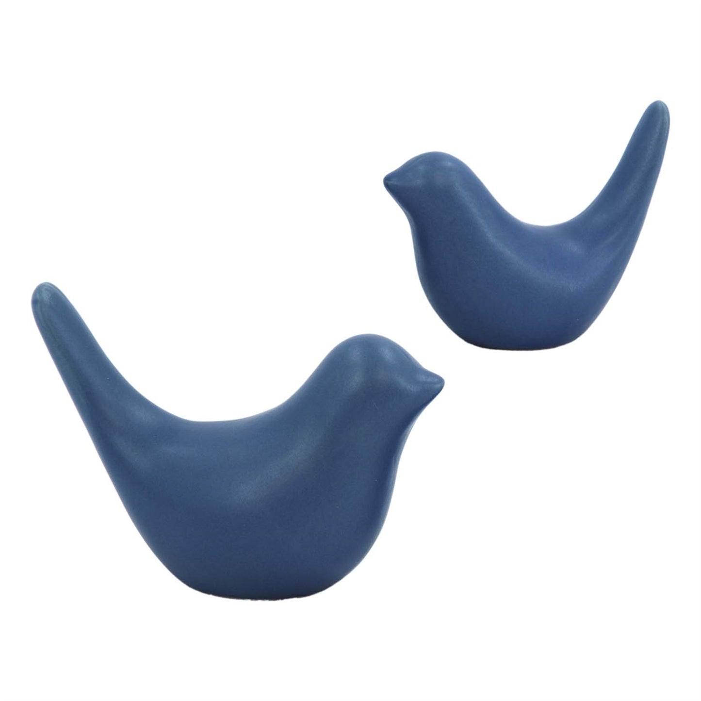 Set of 2 Porcelain Indigo Birds