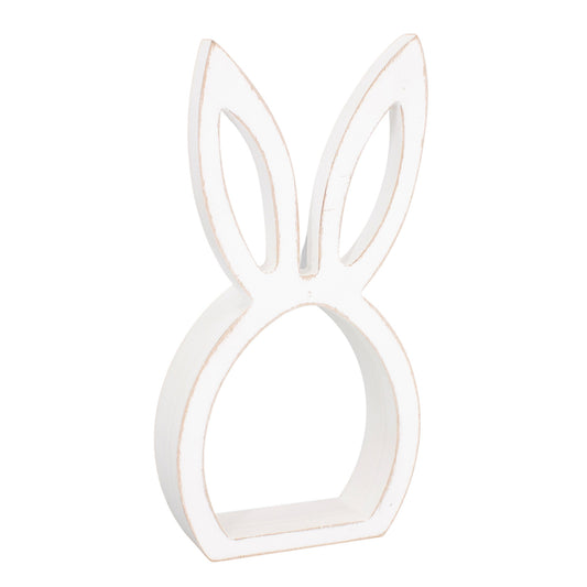 18" White Wood Bunny Head Cutout