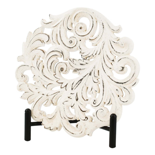 White Art Nouveau Shelf Sitter