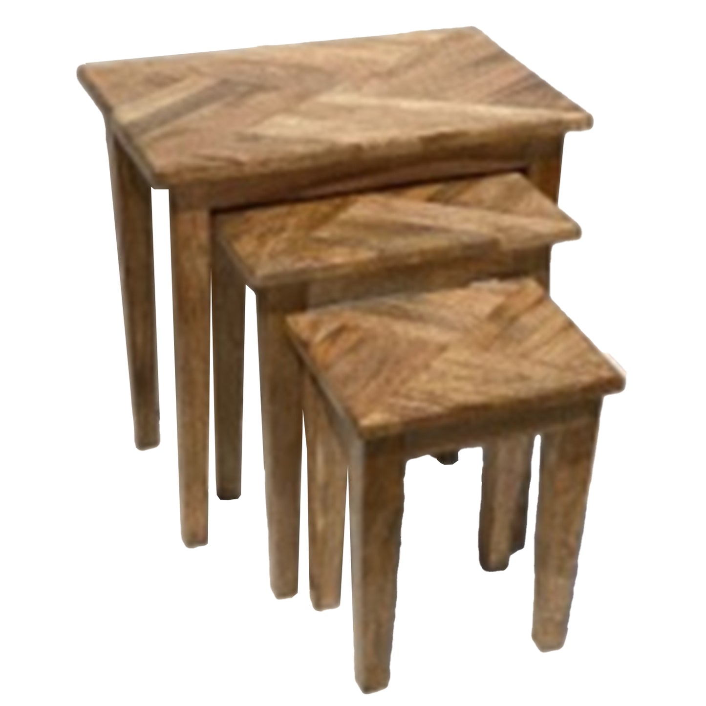 Set of 3 Rectangular Wood Small Tables -